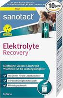 sanotact Electrolyte Recovery - elektrolitų milteliai su cholinu ir vitaminais - hidratacija ir energija vakarėliams, sportui ir festivaliams - veganiški, persikų skonio - 10 lazdelių