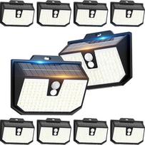 Saulės lempos, skirtos patalpoms su judėjimo įtaisu, 3 Modi Solarlampe Außen Superhelle LED Solarleuchte Lauko IP65 Wasserdichte Solar Wandleuchte für Hof Garten Stufen Garage [10 Stück]