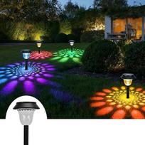Saulės lemputės sodybai, 8 pakuotės saulės lemputės sodybai, 8 pakuotės saulės lemputės sodybai, apšvietimas su šilta šviesa ir RGB, automatinis įjungimas-išjungimas, apšvietimas, skirtas sodybai, žemės sklypui, apšvietimas, skirtas eismui [Energieklasse
