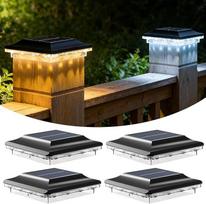 Saulės stulpų žibintai su 3 režimais Tvoros stulpų šviesos dangtelis 5x5 5x4 Neperšlampami saulės tvoros žibintai Lauko terasos tvora Deck Wood Post