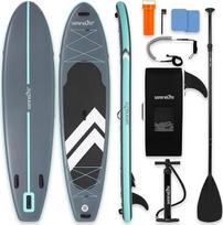 SereneLife Stand Up Paddling Board Aufblasbar, SUP 84cm bis 160kg für Erwachsene - Standup Paddle Board Set mit Paddel, Pumpe, Rucksack (3,35 m)