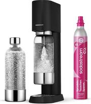 sodastream enso Premium nerūdijančio plieno vandens karbonizatorius su 1 litro plastikiniu buteliu be BPA (galima plauti indaplovėje) + greito prijungimo CO2 balionas, juoda spalva