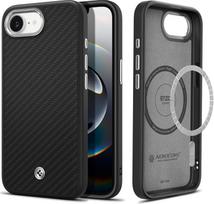Spigen iPhone 17e dėklas iPhone 16e dėklas Aukščiausios kokybės [Kevlar 1500D apsauga] Enzo Aramid MagFit dėklas, suderinamas su MagSafe priedais, matinės juodos spalvos
