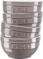 STAUB Ceramique 400 ml 4 dalių dubenėliai kruopoms, serviravimo dubenėliai, desertiniai dubenėliai, antikvarinė pilka keramika, 12 cm