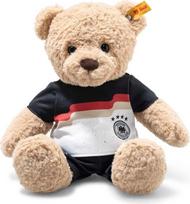 Steiff Cuddly Toy Ben Teddy Bear DFB Edition, mielas pliušinis žaislas su plastikinėmis akimis, vaikams, berniukams ir mergaitėms, draugams, pliušinis žaislas, 30 cm, smėlio spalvos, 988851