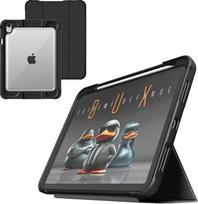 STM Goods Dux Ultra dėklas, suderinamas su Apple iPad 11 colių (A16, 11th Gen, 2025) - juodas/permatomas (karinis standartas, skyrelis rašikliui, nepraleidžia vandens, stovo funkcija, budėjimo/užmigimo funkcija)