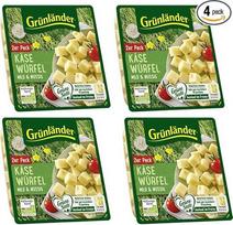 Su Pufai Grocery, Grünländer sūrio kubeliai švelnus ir riešutinis sūris 120 g x 4 gabaliukai [šviežumo garantija]