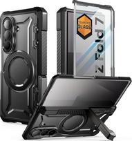 SUPCASE dėklas "Samsung Galaxy Z Fold 7" su stovu (UB Grip), [suderinamas su "MagSafe"] [su grūdinto stiklo ekrano apsauga] [vyrių apsauga] Mobiliojo telefono dėklas su kariniu apsauginiu dėklu (juodas)