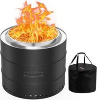 tikfire 50 cm nedūminė ugniakuras, ugniakuras su nuimama pelenine, vandeniui atsparus laikymo krepšys, nerūdijantis plienas, lauko ugniakuras sodui, malkoms ir granulėms, juodas
