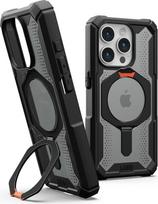 URBAN ARMOR GEAR Plasma XTE dėklas "Apple iPhone 15 Pro", dėklas su stovu [suderinamas su belaidžiu įkrovimu / magnetiniu įkrovimu, mobiliojo telefono dėklas pastatomas, apsauga nuo kritimo iš 6 metrų aukščio], juodas/apelsininis