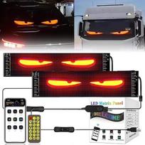 Velnio akių šviesos automobiliams LED akys sunkvežimiui (120 mm x 595 mm) LED ekranas Programuojamas slinkties šviesos ženklas Personalizuotas šviesos ženklas automobiliui, sunkvežimiui, tekstas, grafiti, išmanioji programėlė, "Bluetooth" USB 5 V