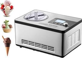 VEVOR kompresorinis ledų aparatas 2 l, 180 W Šaldyto jogurto aparatas Ledų aparatas 3 režimai Jogurto aparatas Namų ūkio nešiojamasis ledų aparatas Sorbetas Gelato Mažas triukšmas Sidabrinė elektra