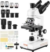 VEVOR trinokulinis mikroskopas - 10X, 25X, 4X, 10X, 40X, 100X objektyvai, laboratorinis mikroskopas su atspindėta šviesa - didinimas 40-5000, 100-240 V