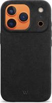 WIIUKA dėklas "iPhone 17 Pro Max", originalus "Alcantara", rankų darbo, itin plonas, aukščiausios kokybės mobiliojo telefono dėklas, "Qi", odos alternatyva, "Skiin Alcantara", juodas
