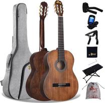 Winzz Klasikinė gitara 4/4 suaugusiesiems, klasikinė gitara pradedantiesiems 39 colių rudos spalvos
