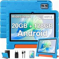 ZIOVO 2026 Vaikiška 10 colių planšetė su "Android 14", 20GB RAM + 128GB ROM (TF 1TB), 5G WiFi 6, aštuonių branduolių, "Widevine L1", vaiko užraktas, 6000 mAh, BT 5.0, sertifikuota GMS, vaikiška planšetė su "Eva" dėklu - mėlyna
