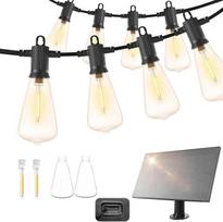 ZOTOYI Saulės pasakų žibintai lauke 15 m, Saulės pasakų žibintai lauke IP65, atsparūs oro sąlygoms, su 20 + 2 LED lemputėmis, automatinis šviesos jutiklio jungiklis, 4 šviesos režimai, atsparūs vandeniui, skirti sodui, kiemui, vestuvėms