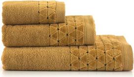 ZWOLTEX - 3 rankšluosčių rinkinys - 30 x 50, 50 x 100, 70 x 140 cm "Oscar" - egiptietiškos medvilnės pirties rankšluostis, didelis paplūdimio rankšluostis, vonios rankšluostis - garstyčių spalvos