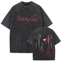 Washed Vintage Game Devil May Cry Dante Graphic Print T Shirt Men Women Fashion Casual Short Sleeve Tshirt Oversized Streetwear S