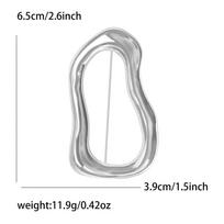 New Metal Irregular Brooches Gold Plated Silver Color Geometric Brooches Big Circle Glossy Finish Lapel Pins Jewelry Accessories sidabras