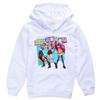 A4038 Kids Girls Rumi Zoey Mira Printed Cartoon Long Sleeves Hoodie Outerwear 100cm balta