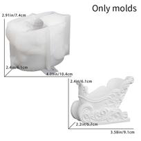 Mold Resin For Christmas Sleigh Candlestick Silica Gel Mold Diy Making Mold Aromatherapy Christmas Home Decorat Resin Technology