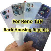 Repair For Oppo Reno 13F 14F 5G Rear Battery Door Housing + Camera Lens Frame Back Cover Glass Shell Replacement Reno 13F - Black