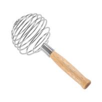 Hand-held Spiral Egg Beater Wood Handle Egg Mixer Kitchen Supplies Spring Egg Whisk  Flour egg beater