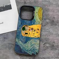 The Kiss Gustav Klimt Painting Phone Case For IPhone17 Air 16 15 14 Plus 13 12 11 Pro 7 8 XS Max XR Silver Black Bumper Case iPhone 13ProMax