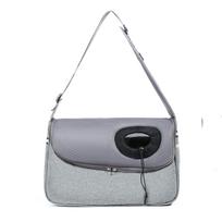 Portable Pet Carrier Breathable Cat Bag Crossbody Shoulder Handbag Travel Bag for Small Cats Puppy pilka spalva