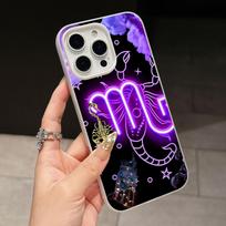 Zodiac Sign Scorpio Phone Case for iPhone 17 16 15 14 13 12 11 Air Pro Max Plus Jelly Double layer White Cover iPhone 14