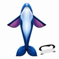Easy To Fly Giant Blue Whale Kite Marine Animal Outdoor Flying Toy Children's Kite  Family Trips 100Meter Kite Line