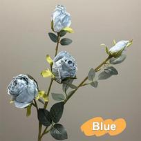 Heads 4 Vintage Burnt Edge Silk Roses Retro Artificial Flowers Chic Dried Rose Bouquet For Home Wedding Party Decor