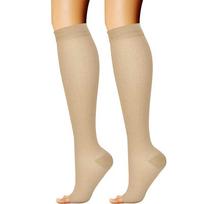 Thigh High Medical Compression Stockings For Varicose Veins  Multifunctional Open Toe Pressure Socks Calf Socks S or M