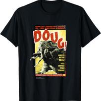 Godzilla vs Kong - Doug! retro poster T-Shirt S juoda