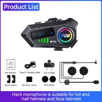 Y30 Motorcycle Helmet Intercom Moto Headset Stereo Voice Control Bluetooth 6.0 Hands Free Call Waterproof 1000mAh With LED Light