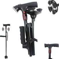 Smart Cane Hero Walking Stick Adjustable, Foldable for Men & Women Cane with LED Light & Emergency Alarm Non-Slip Base for Seniors, Support & Safety juoda