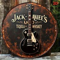 Vintage Metal Wall Decor Retro Guitar Bar Sign Rustic Country Music Art 20x20