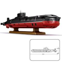 2895 vnt. Taifūno klasės povandeninio laivo konstravimo kaladėlės 1:250 mastelio Type 941 Ryklio povandeninio laivo modelio kaladėlės Vaikams mokomasis „pasidaryk pats“ žaislas Dovanos
