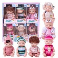 6Pcs Reborn Doll Toy Kit Simulation Princess Dolls Toy Mini Cute Sleeping Baby with Clothes Accessories Birthday Gift for Kid