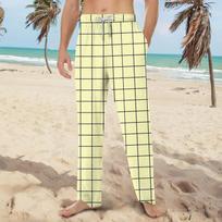 Men's Soft Home Pajama Pants Drawstring Casual Sweatpants L smėlis