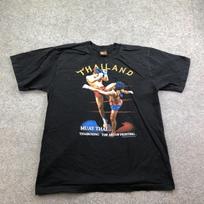 Vintage Muay Thai Shirt Mens Large Black Thailand Thaiboxing Graphic Joligolf 3XL