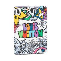 Louis Vuitton Pocket Organizer Cartoon Graffiti Print Coated Canvas With Leather Trim Wallet Men Wallets Multicolor M82024 Gift Set(Basic Set+Box+Shopping Bag)