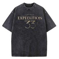 Cotton T-shirts for Men Clair Obscur Expedition 33 T-Shirt Vintage Wash Gamer Gift New Design Game Fans Clothes Tops S