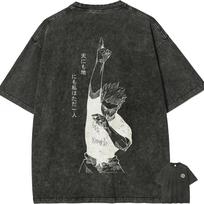 Satoru Gojo Marškinėliai Vyrams Jujutsu Kaisen Pabudęs Vintažiniai Rūgštinio Plovimo Streetwear Per dydį Retro Japonų Anime Medvilniniai Marškinėliai M