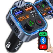 Transmiter Bluetooth Audio Fm Mp3 Bt Szybka Ładowarka 3X Usb Qc 3.0 Rgb