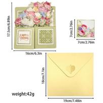 Useful paper 3D Pops-up Bouquet Bouquet Flower Floral Box Greeting Card Folding Postcard Birthday Wedding