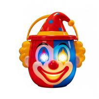 Novelty Clown Shaped Popcorn Bucket with Illuminated Eyes and Handle for Easy Carrying Suitable for Themed Events and Parties One Size