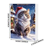 2026 Cute Christmas Advent Calendar Cat Countdown Calendar Cute Animal Hanging Decoration For Cartoon Festival Kids Gifts M