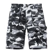 Men's Camouflage Cargo Shorts with Multiple Pockets Relaxed Fit Outdoor Shorts for Daily Wear Hiking Work L smėlis
